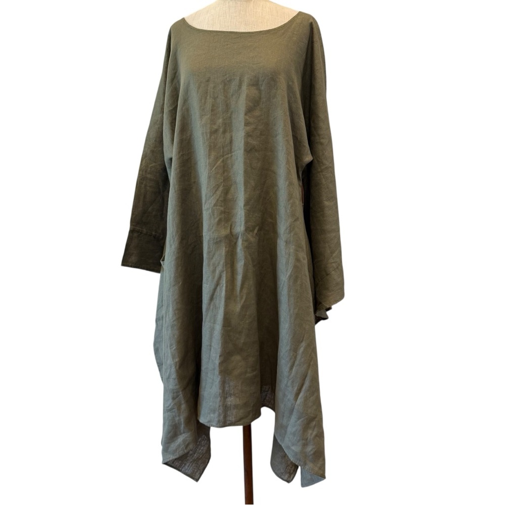 Visible Art cutout linen poncho